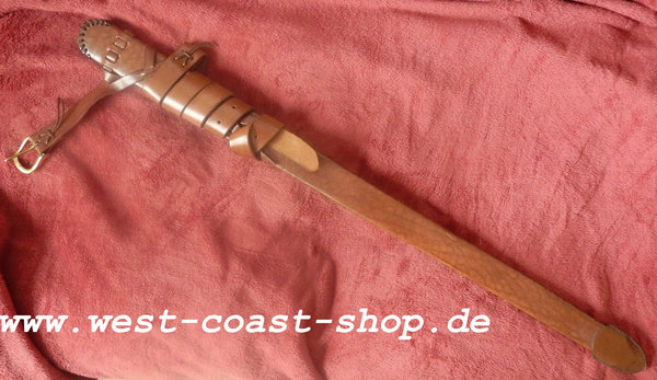 Schwertscheide aus Leder mit Gürtel - Anderthalbhandschwert